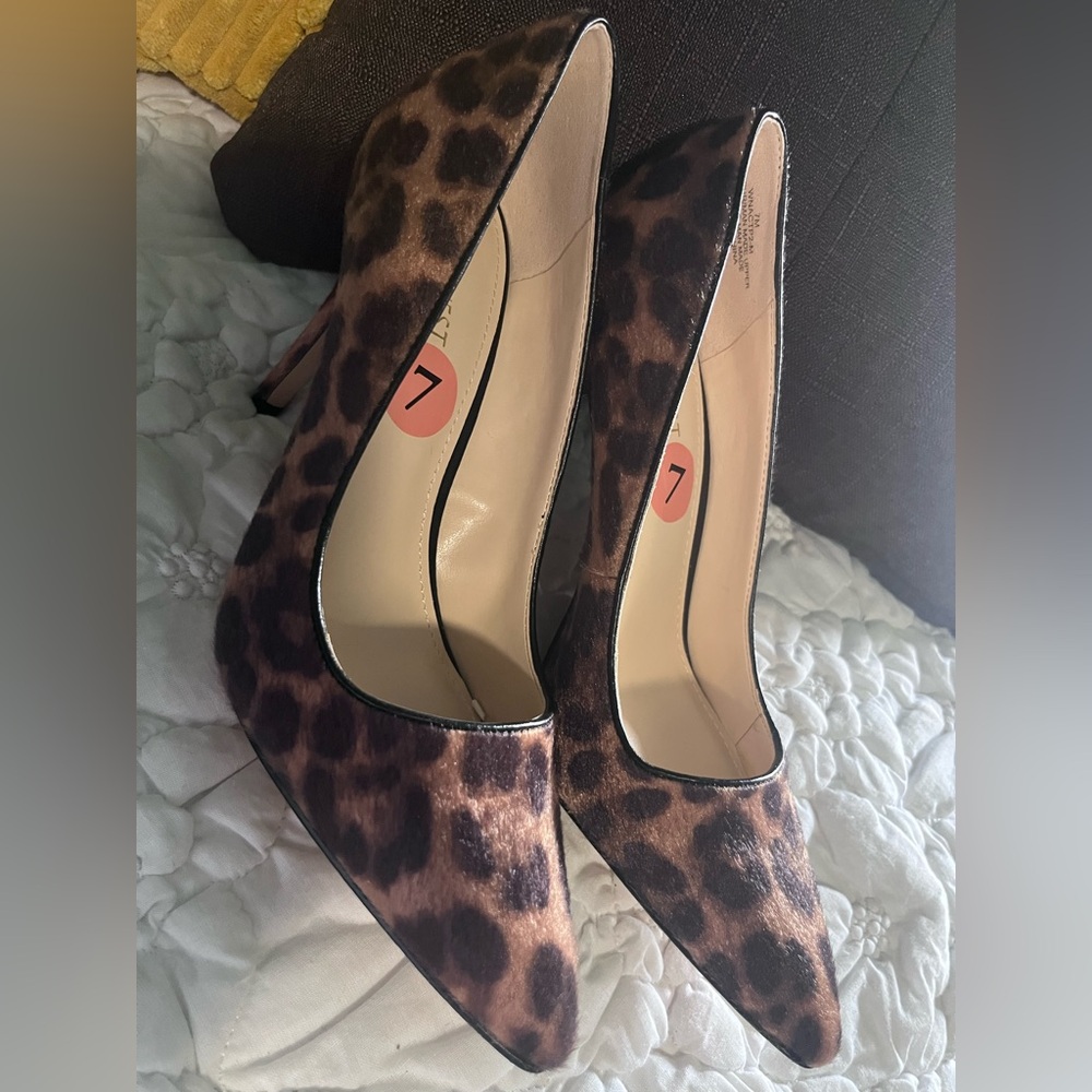 Nine West Leopard-Print Pointed-Toe Pumps in Brown and Black